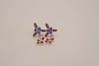 Vintage Red floral rhinestone drop earring