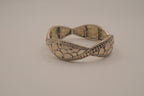 Antique silver-toned stretch panel bracelet