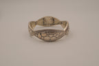 Antique silver-toned stretch panel bracelet