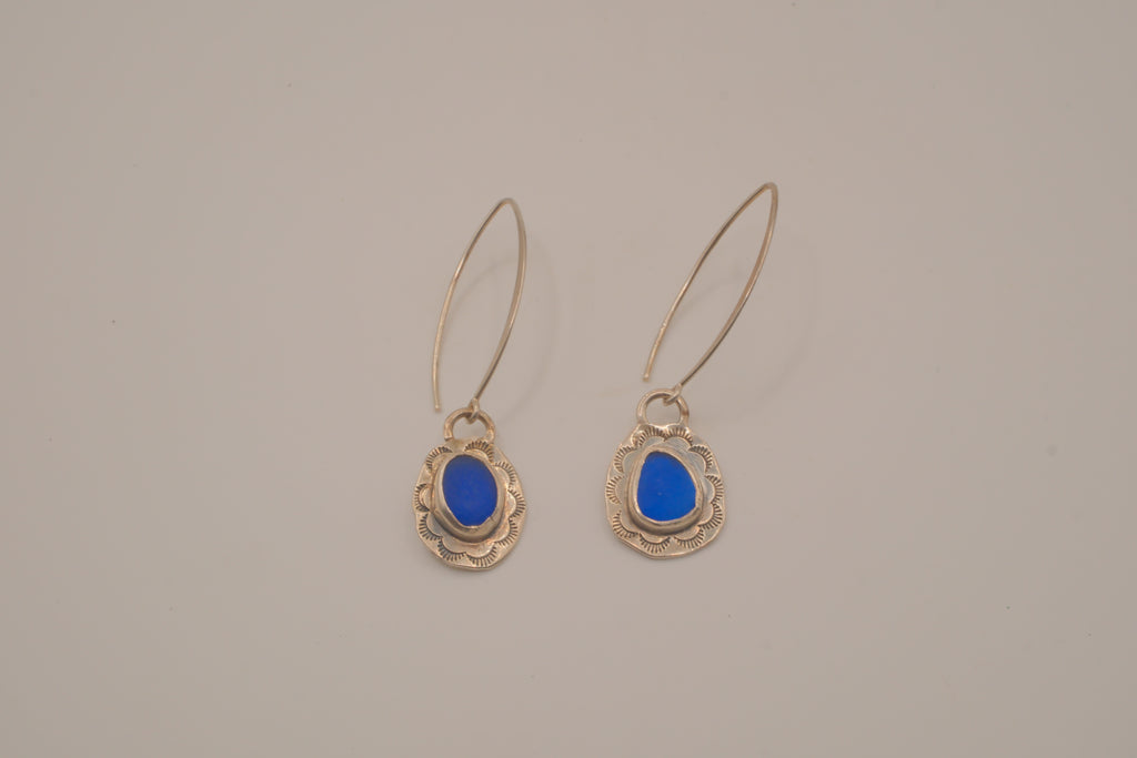 Vintage Sterling silver artisan drop earrings