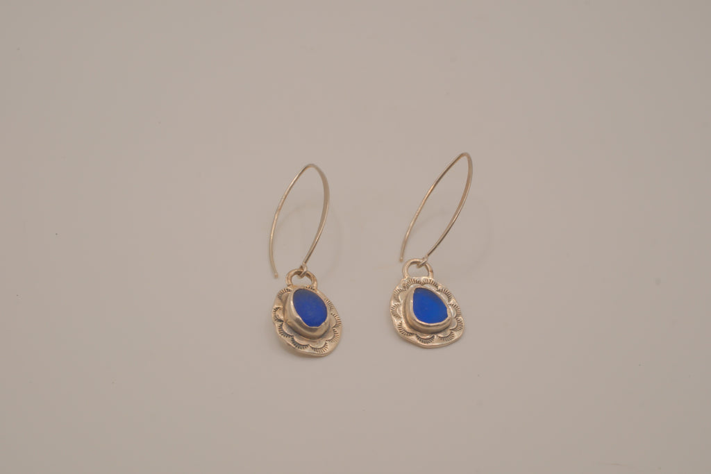 Vintage Sterling silver artisan drop earrings