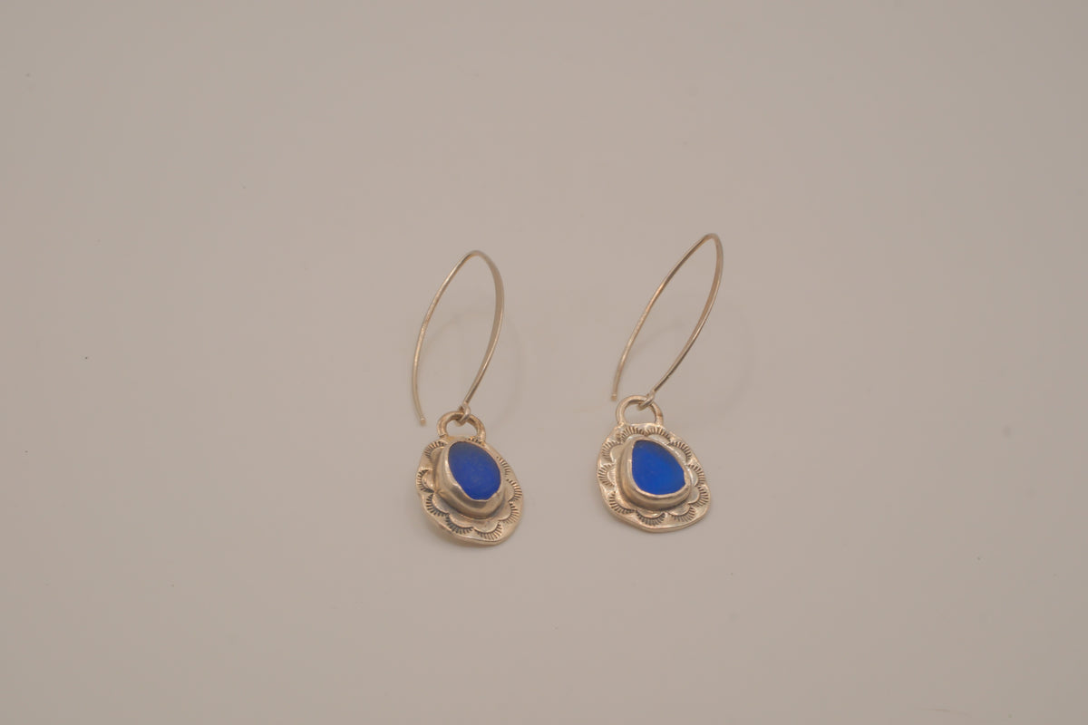 Vintage Sterling silver artisan drop earrings