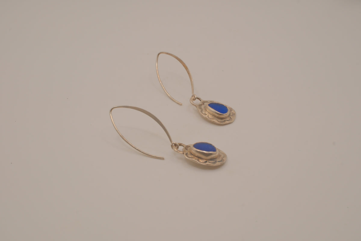 Vintage Sterling silver artisan drop earrings