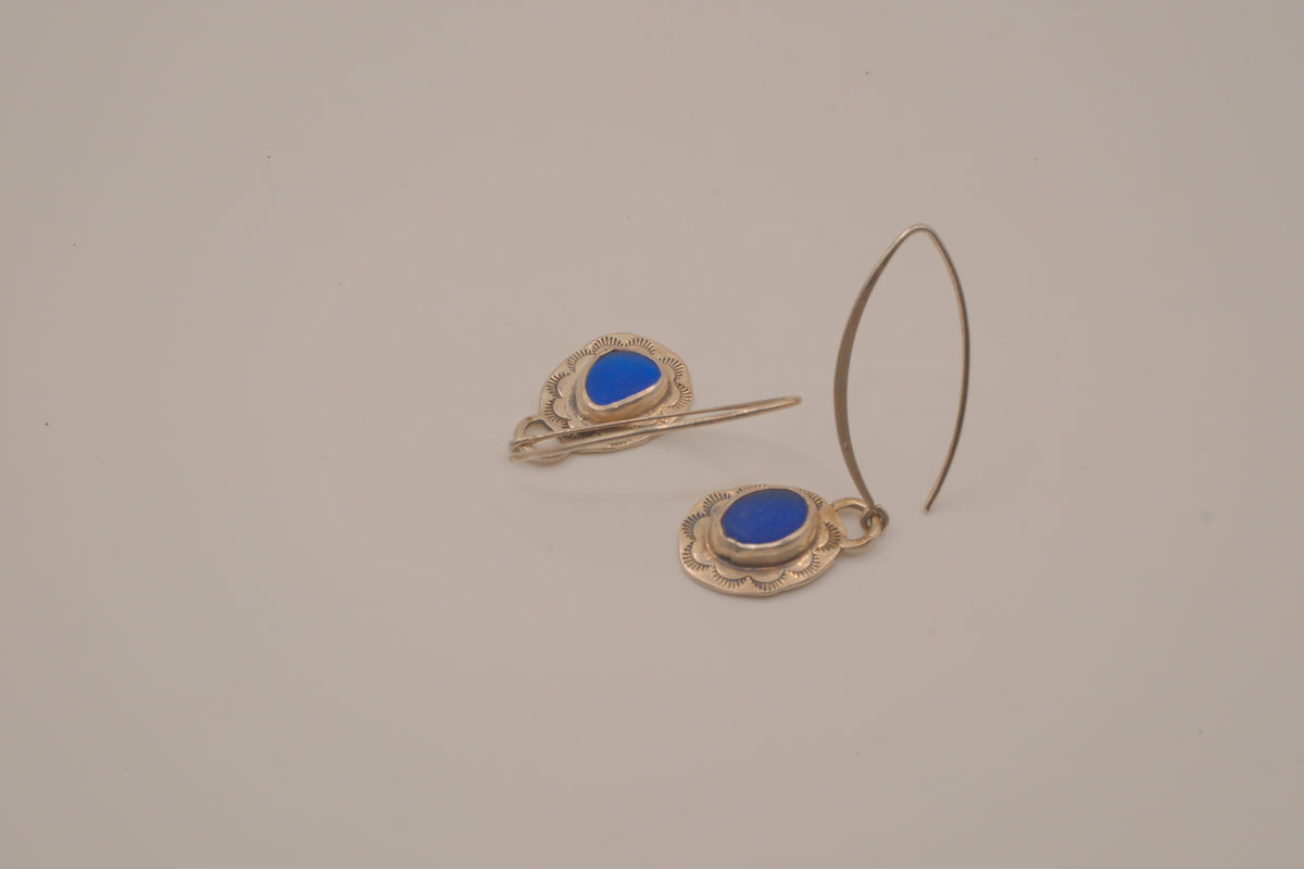 Vintage Sterling silver artisan drop earrings