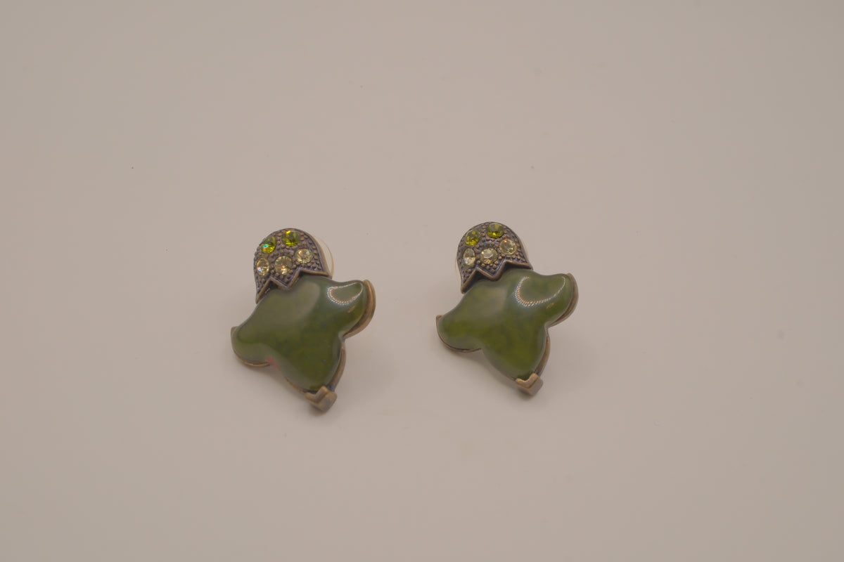 Vintage Sage green stud earrings