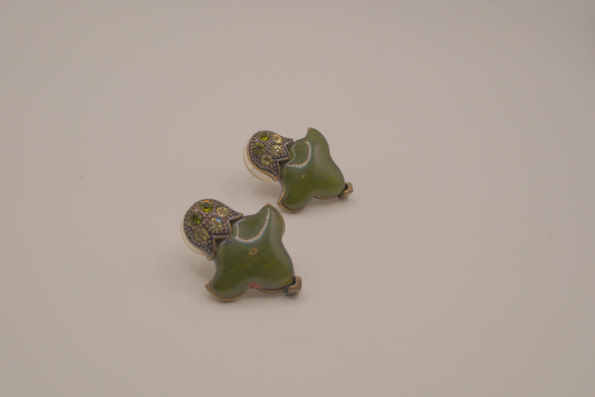 Vintage Sage green stud earrings