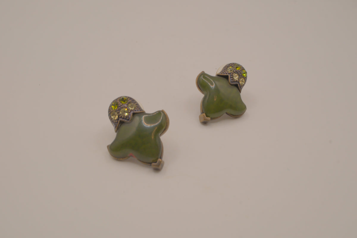 Vintage Sage green stud earrings