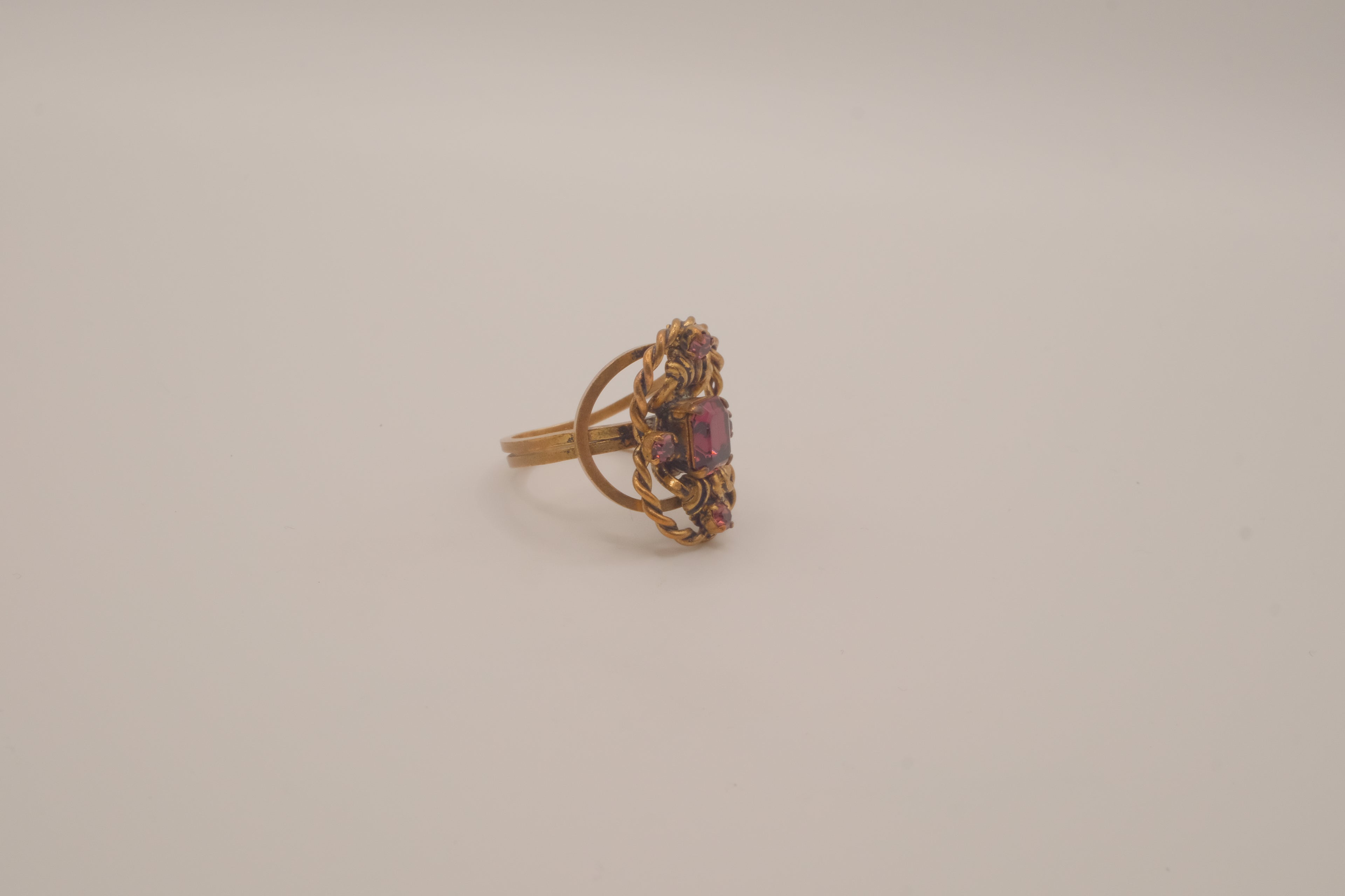 Vintage ornate Purple stone cocktail ring