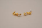 Vintage gold-toned faux Pearl drop earrings