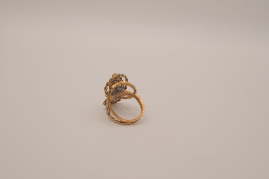 Vintage ornate Purple stone cocktail ring