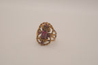 Vintage ornate Purple stone cocktail ring