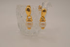 Vintage gold-toned faux Pearl drop earrings