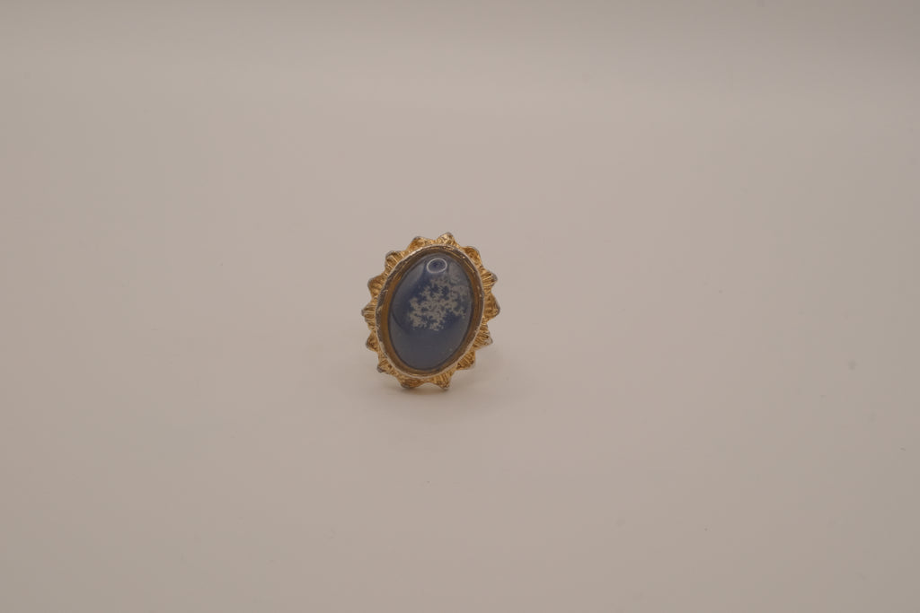 Vintage Blue agate stone ring