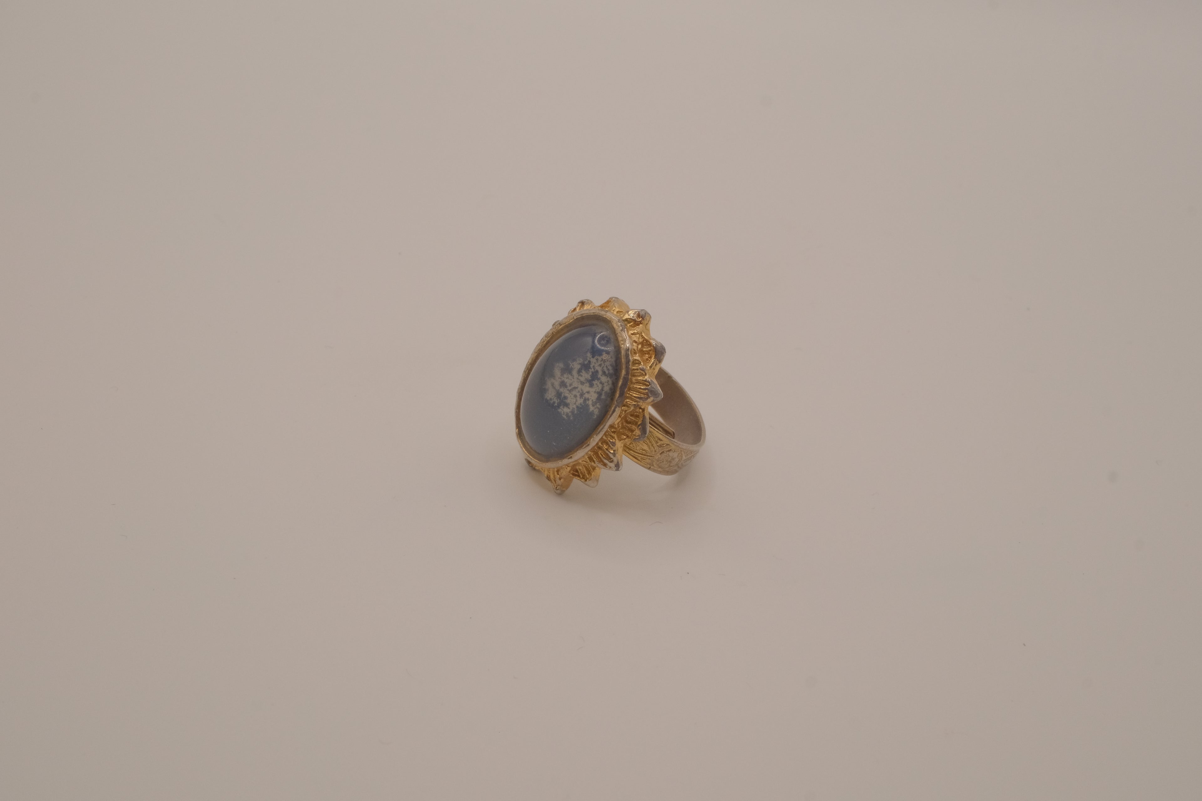 Vintage Blue agate stone ring