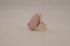 Sterling silver rose quartz cocktail ring