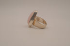 Sterling silver rose quartz cocktail ring