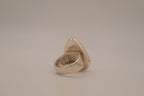 Sterling silver rose quartz cocktail ring