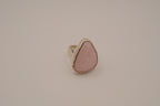 Sterling silver rose quartz cocktail ring
