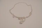 Vintage white rhinestones floral pendant necklace