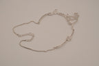 Vintage white rhinestones floral pendant necklace