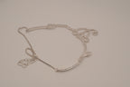Vintage white rhinestones floral pendant necklace