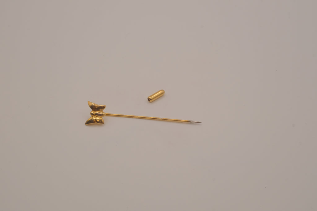 Vintage gold-tone butterfly stick pin