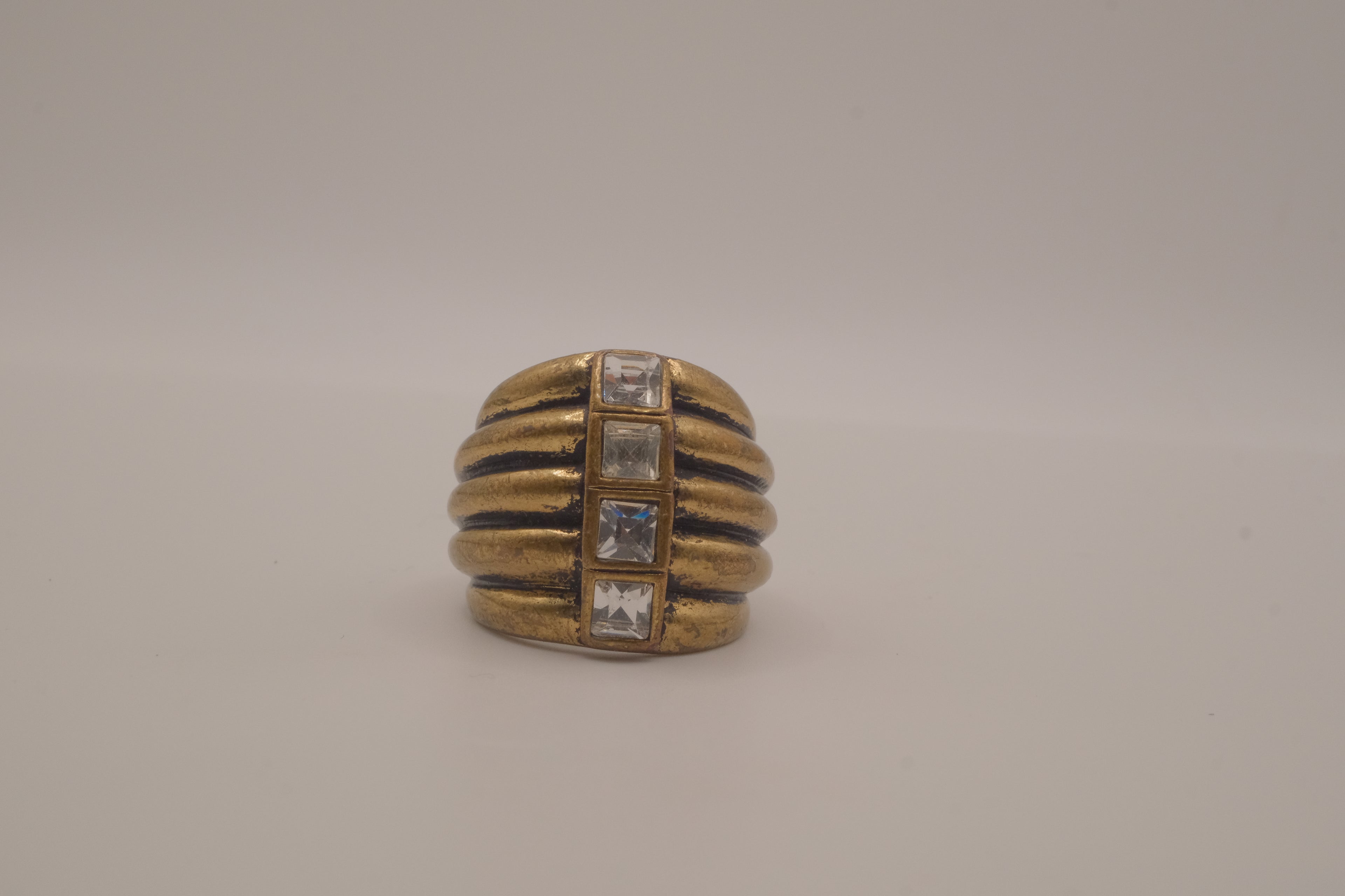 Lia Sophia "Diverge" antiqued brass-tone cocktail ring