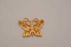 Vintage textured filigree butterfly brooch