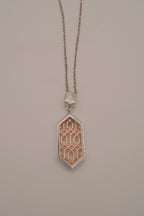 ELLE Two-Tone Sterling Silver Vertical Hexagon Necklace&nbsp;