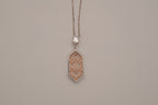 ELLE Two-Tone Sterling Silver Vertical Hexagon Necklace&nbsp;