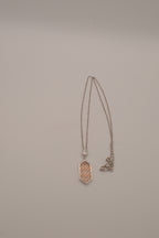 ELLE Two-Tone Sterling Silver Vertical Hexagon Necklace&nbsp;