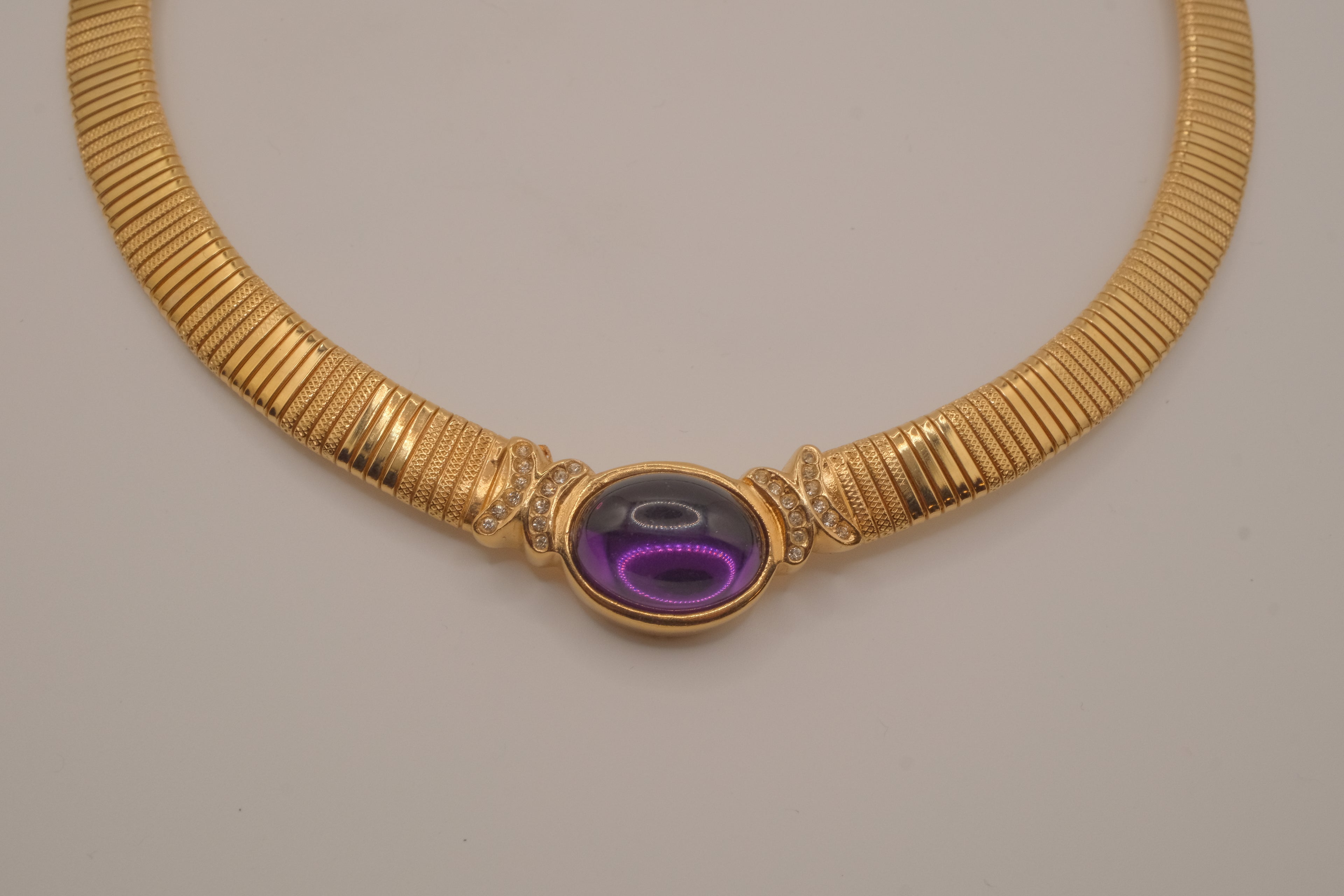 Vintage gold-toned Omega collar necklace