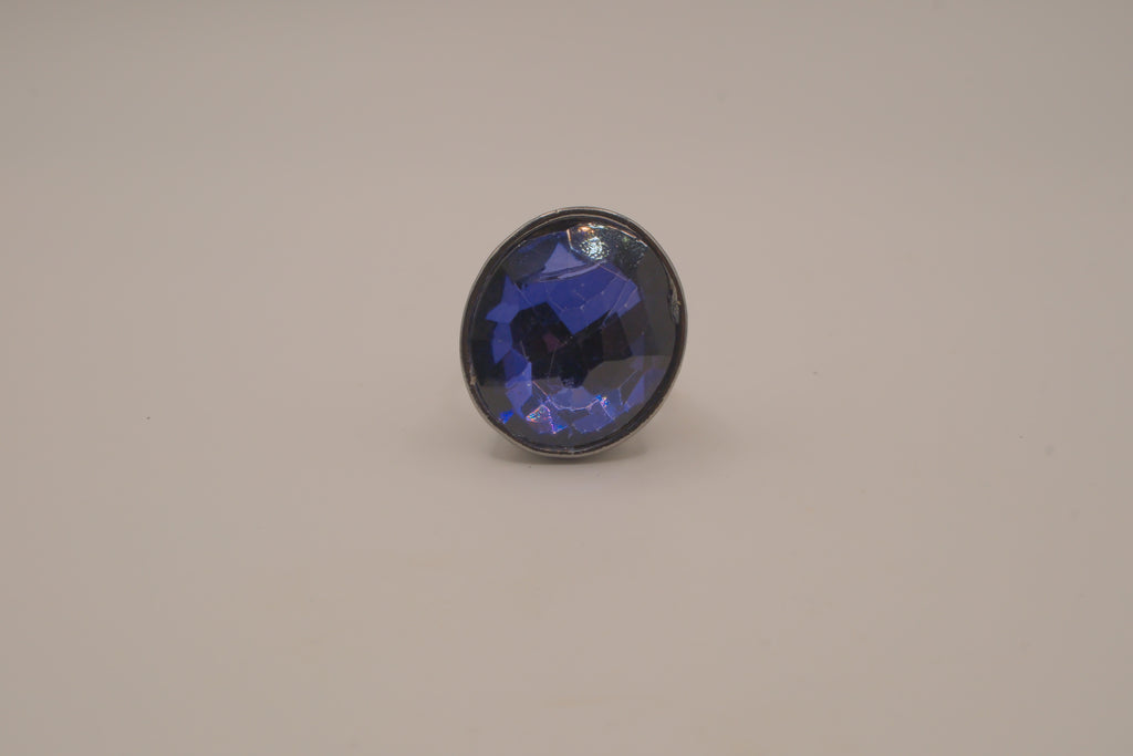 Deep Blue gunmetal statement ring