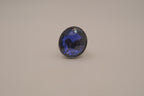 Deep Blue gunmetal statement ring