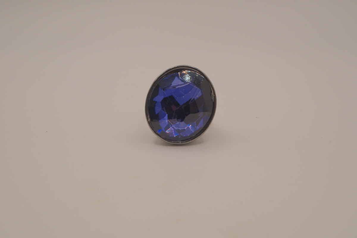 Deep Blue gunmetal statement ring