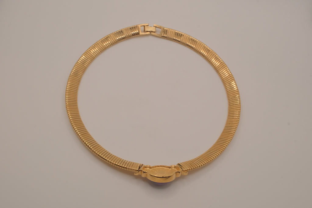 Vintage gold-toned Omega collar necklace