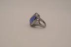 Deep Blue gunmetal statement ring