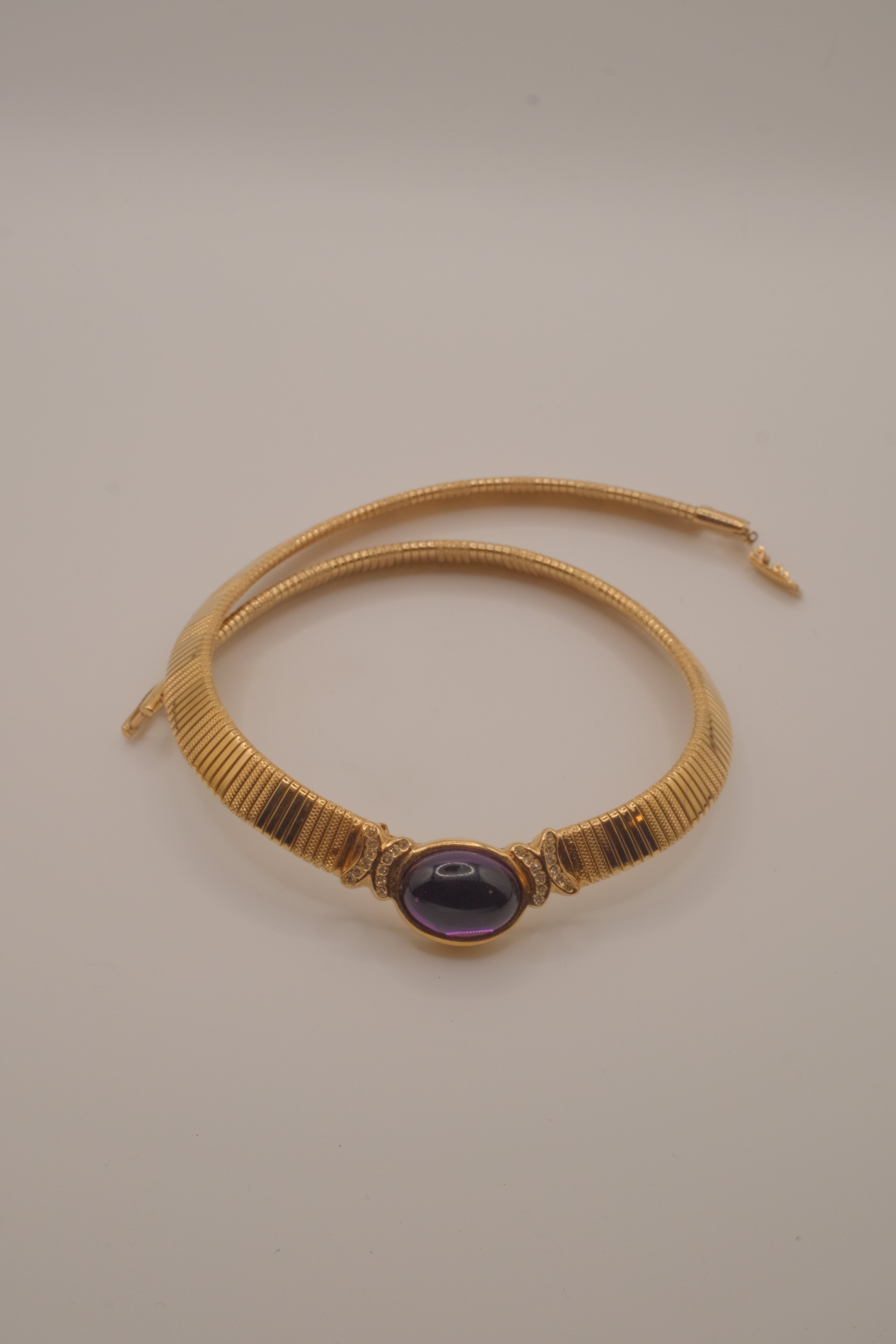 Vintage gold-toned Omega collar necklace
