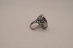 Deep Blue gunmetal statement ring