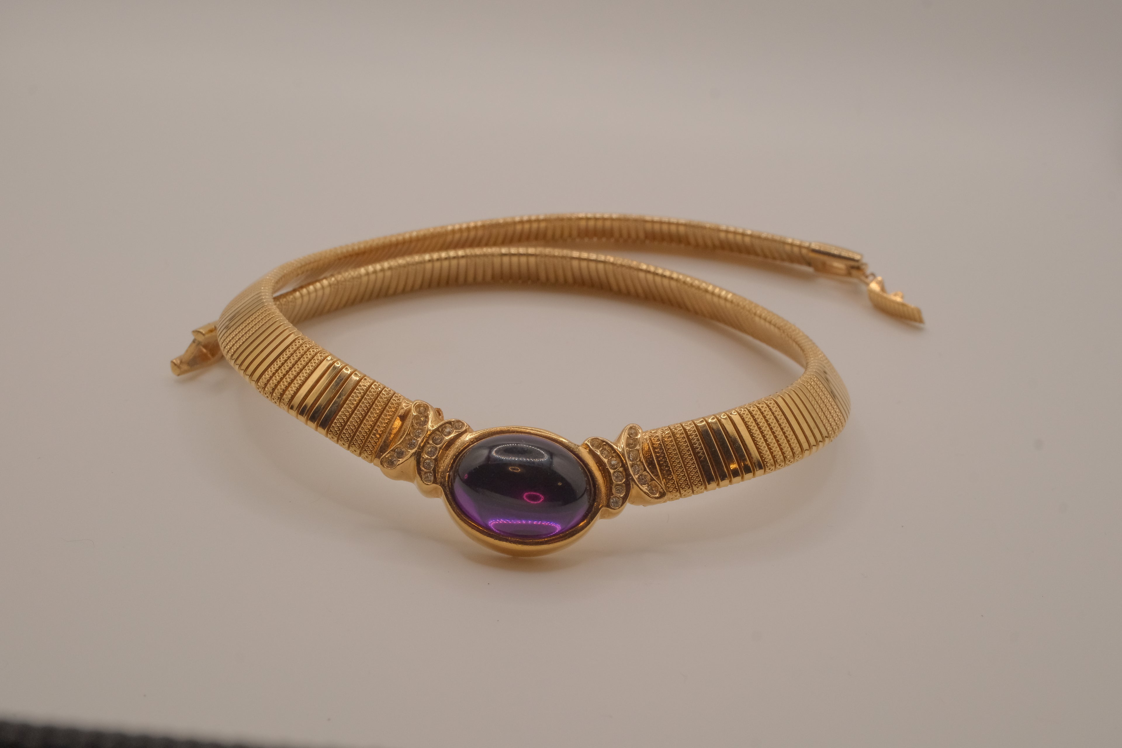 Vintage gold-toned Omega collar necklace