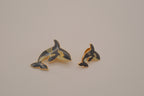 Sandy Cove cloisonné enamel orca Brooch and Pin
