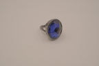 Deep Blue gunmetal statement ring