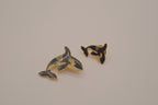 Sandy Cove cloisonné enamel orca Brooch and Pin