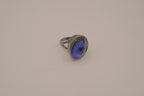 Deep Blue gunmetal statement ring