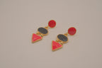 Vintage Geometric enamel drop earrings&nbsp;