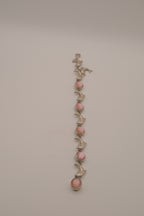 Reworked dolphin and Pink stones link bracelet