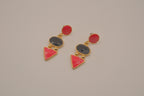 Vintage Geometric enamel drop earrings&nbsp;