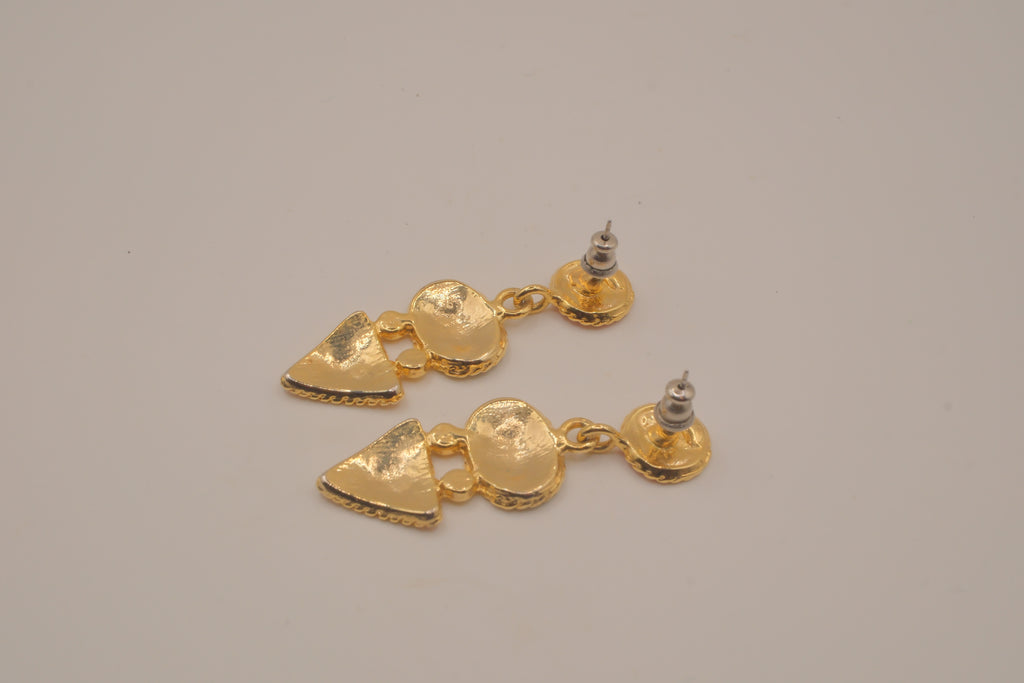 Vintage Geometric enamel drop earrings&nbsp;