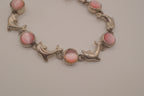 Reworked dolphin and Pink stones link bracelet