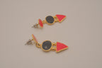 Vintage Geometric enamel drop earrings&nbsp;